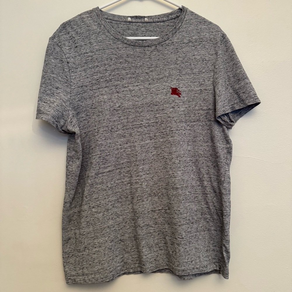 Burberry crew neck gray T-shirt embroidered logo size large
